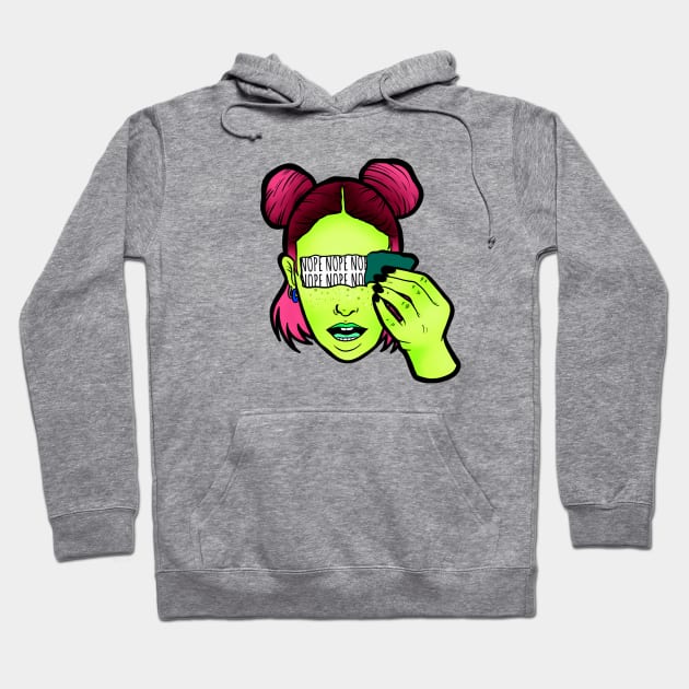 Trippy Nope Girl Hoodie by ReclusiveCrafts